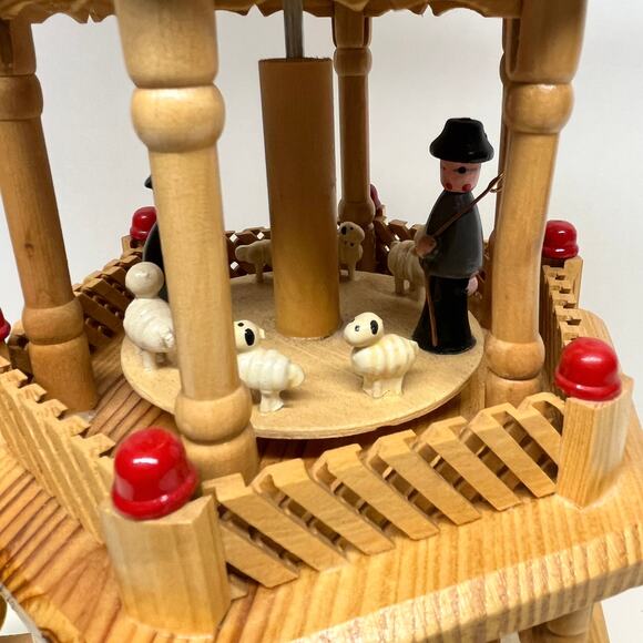 German Nativity Christmas Pyramid Carousel Decor - Picture 4 of 7